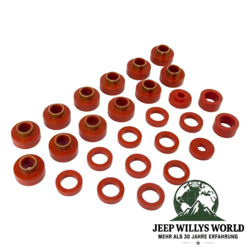 Prothane Karosserieauflagegummi Set Polyurethan Rot Jeep CJ8 (1981-1985)
