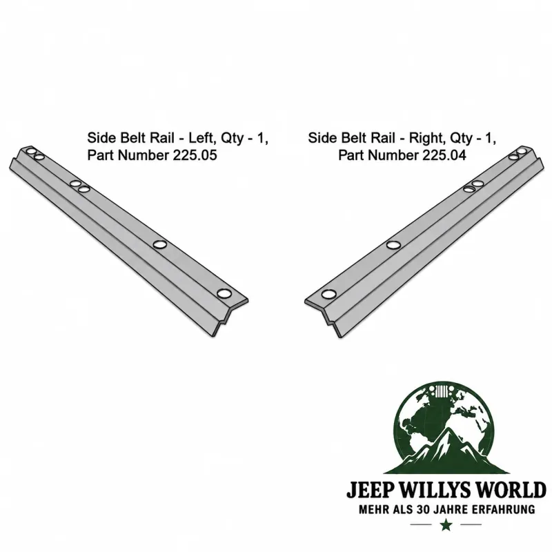 Bestop Supertop Softtop Retainer Belt Rail Set Jeep CJ7 / Wrangler YJ (1976-1995)
