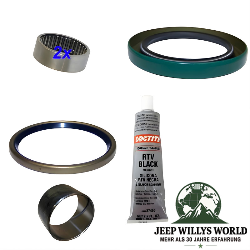 Master Reparatur Kit für NP231 Verteilergetriebe inkl. Lager, Dichtungen, Simmerringe, Schaltführungen für Schaltgabeln, RTV Dichtmasse und Filter. Jeep Cherokee XJ / Wrangler YJ / TJ (1987-2006).