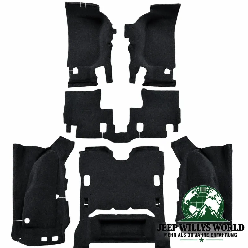 Auto Custom Carpets Carpet Complete Set, Original Style Black Jeep Wrangler JK 2-Doors (07-10)