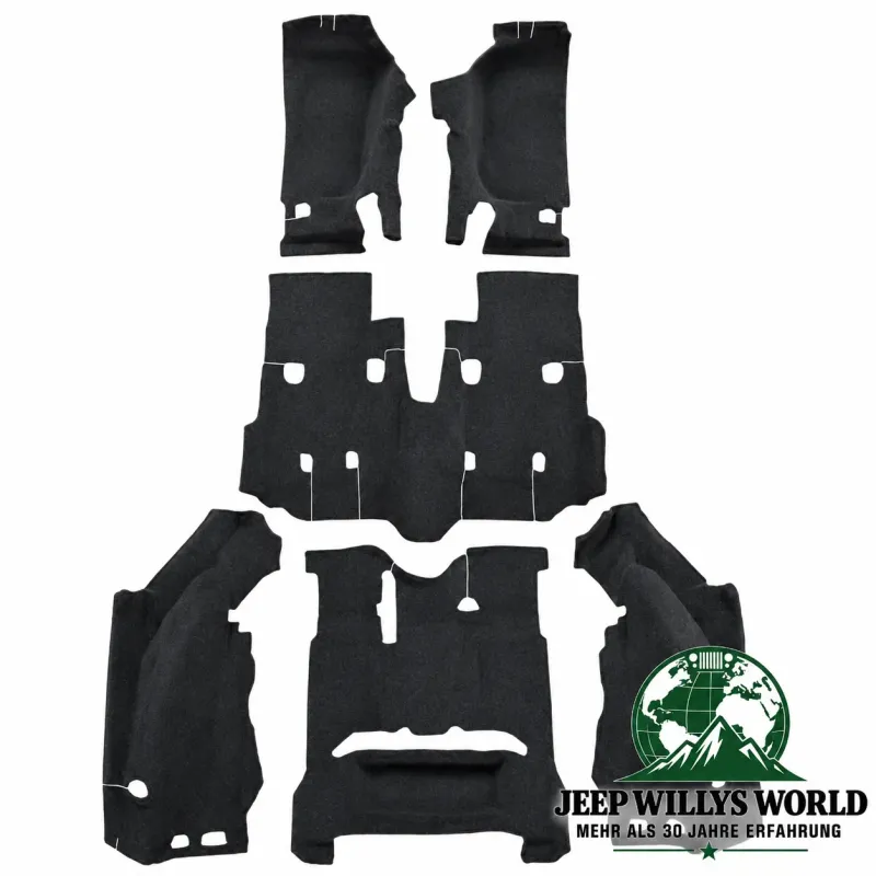 Auto Custom Carpets Carpet Complete Set, Original Style Black Jeep Wrangler JK 4-Doors (07-10)