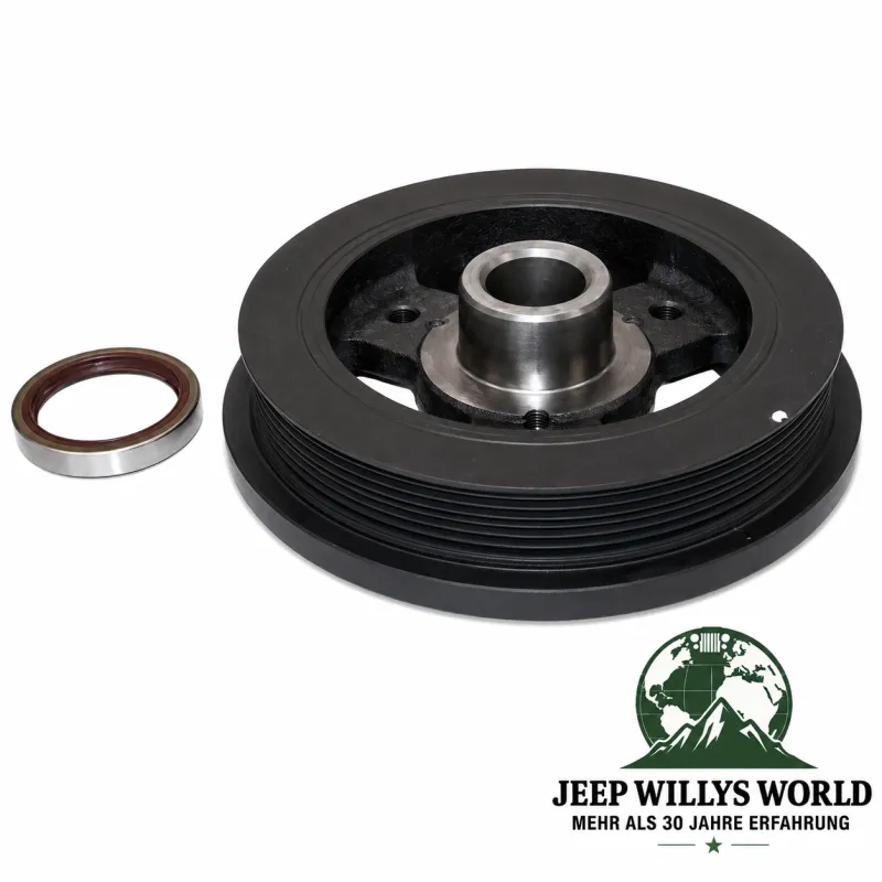 Crown Schwingungsdämpfer Riemenscheibe Kurbelwelle mit Simmerring Jeep Wrangler YJ TJ / Cherokee XJ / Grand Cherokee ZJ ZG WJ WG 4,0L (1987-2006)