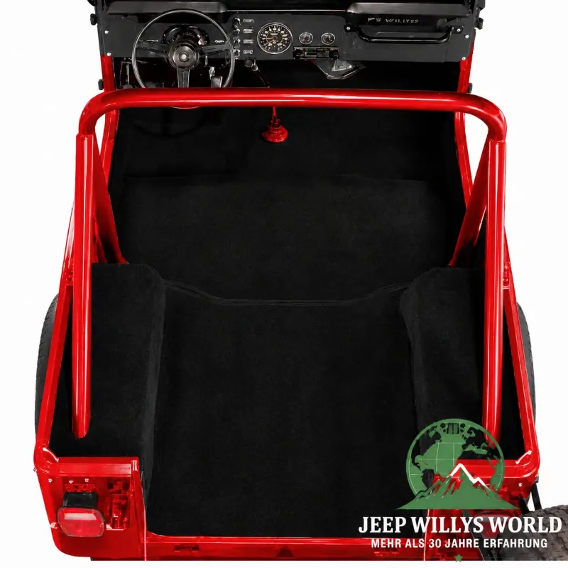 Auto Custom Carpets Teppich Premium Komplett Set Cutpile Orginal Style Schwarz Jeep CJ7 (1976-1986)