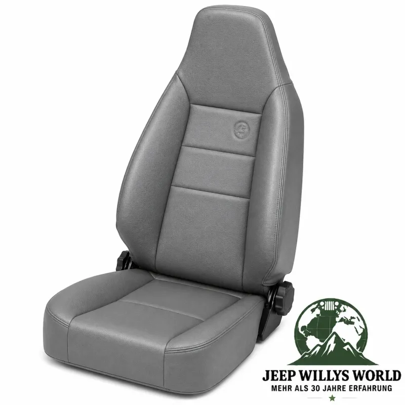 Bestop Komfort Sitz Trailmax II Sport vorne rechts oder links Charcoal Denim Jeep CJ5 CJ7 CJ8 / Wrangler YJ TJ (1976-2006)