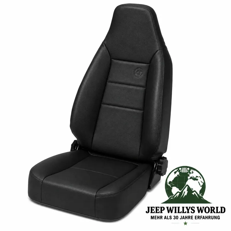 Bestop Komfort Sitz Trailmax II Sport vorne rechts oder links Schwarz Denim Jeep CJ5 CJ7 CJ8 / Wrangler YJ TJ (1976-2006)