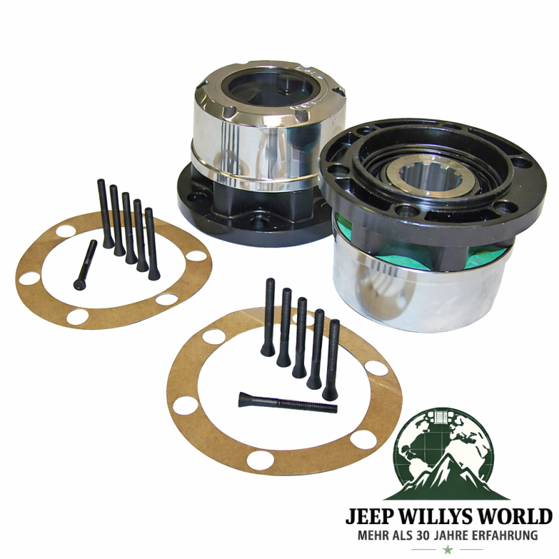 Manual Locking Hub Set 6 Bolt Mount Jeep CJ + Willys 46-71