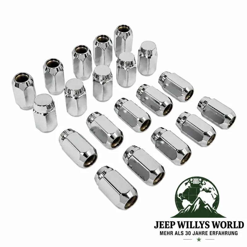Crown Radmuttern Set Chrom 1/2" Jeep (1964-2018)