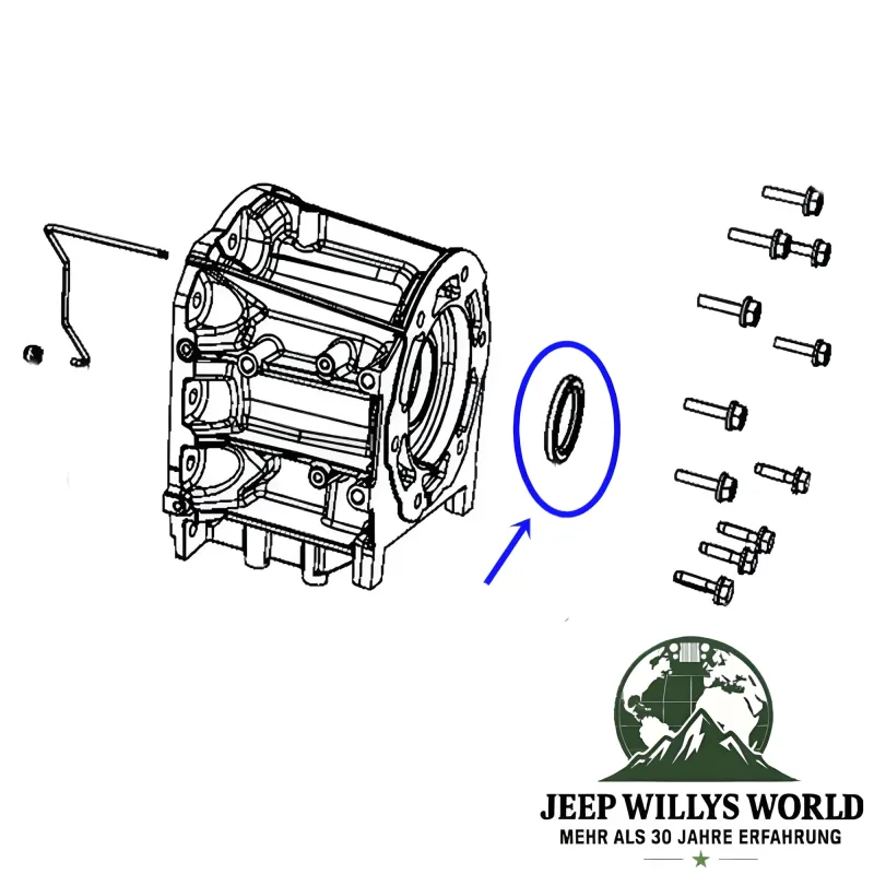 Crown Simmerring Ausgang Automatikgetriebe zum Verteilergetriebe. Jeep Wrangler, Cherokee, Grand Cherokee (87-11)