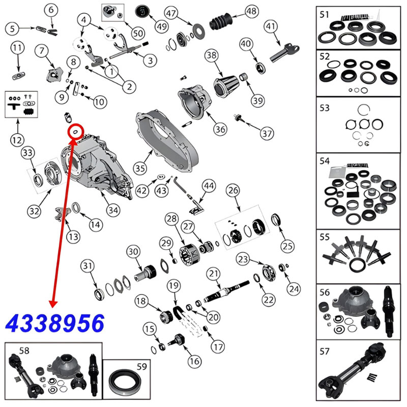 O-Ring für den Allradschalter, Unterdruckschalter am NP231, NP242, NV241, NVG241, NV241OR, NV247, MP1622CC oder MP3022 Verteilergetriebe. Jeep Cherokee XJ / Wrangler YJ / TJ / JK / JL / Grand Cherokee ZJ / ZG /WJ / WG / WK2 / Gladiator JT / Comanche MJ (1