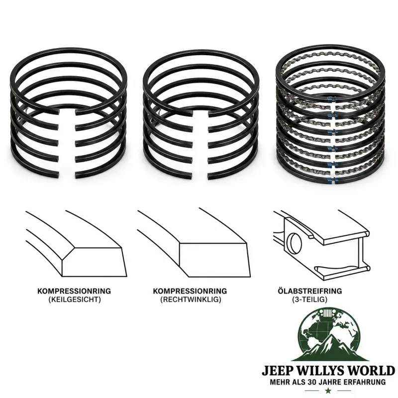 Sealed Power Kolbenringe Set Motor 0.30" Übermass Jeep Wrangler TJ / Cherokee XJ / Grand Cherokee ZJ ZG WJ WG 4,0 L 6 Zyl. (1996-2006)