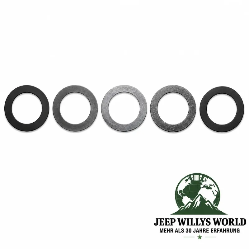 Crown Kegelradeinstellscheiben Satz Vorderachse Dana 30 + 44 und Hinterachse Dana 35 + 44 Jeep Wrangler  / Grand Cherokee  / Commander (94-25)