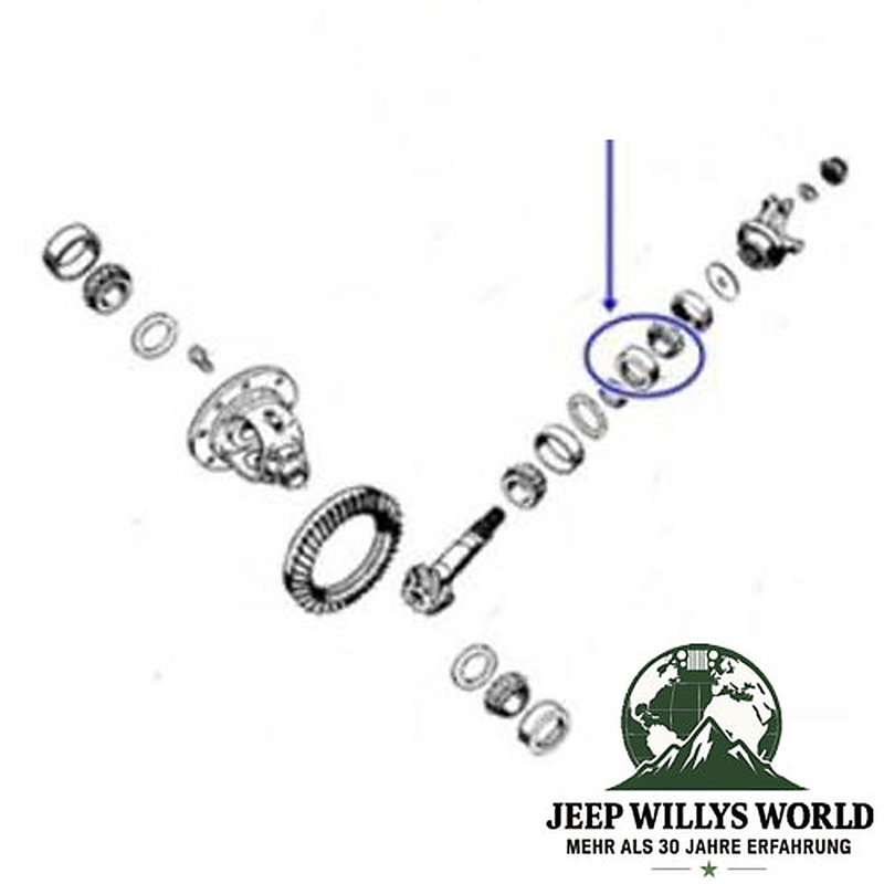 Differential Side Bearing outer Rear Axle AMC 20 + Dana 44 + Chysler 8.25 Jeep CJ + Cherokee + Grand Cherokee 76-12