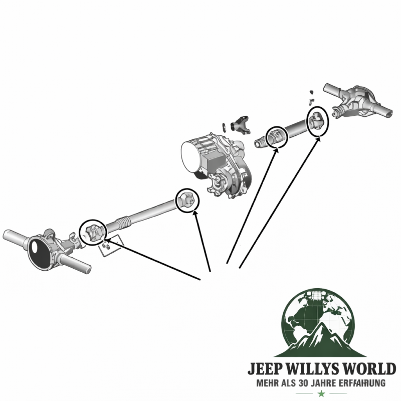 Kreuzgelenk Kardanwelle 82 x 27 mm Jeep CJ + Wrangler + Cherokee + Grand Cherokee 76-07