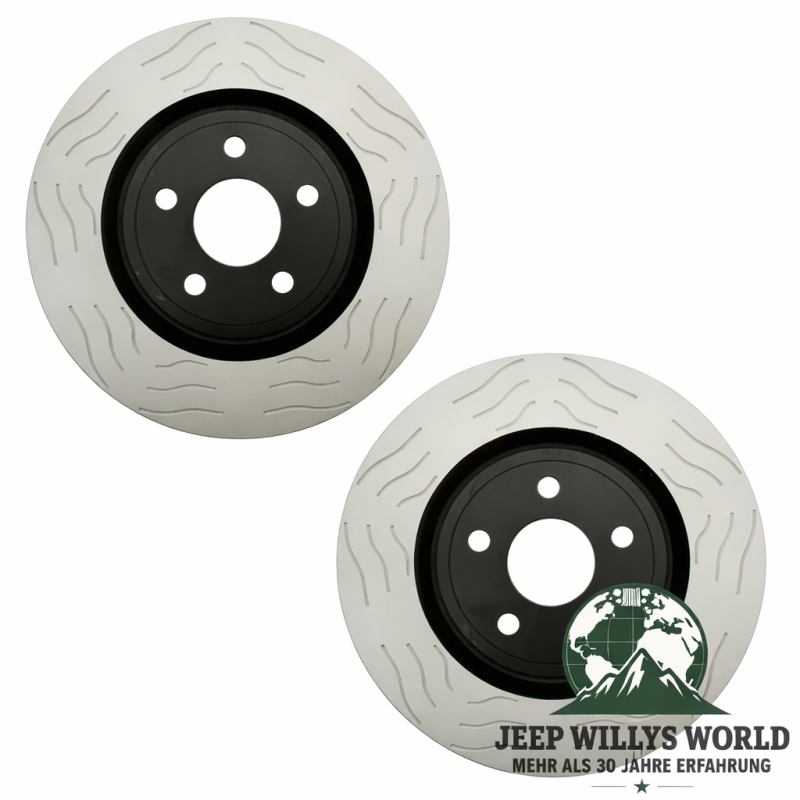 Brake Rotor Set front Jeep CJ YJ XJ MJ 82-89, 4 Pad overview, pad side shown.