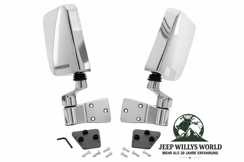 Mirror Set Chrome HIGHROCK 4x4 Jeep Wrangler 87-02