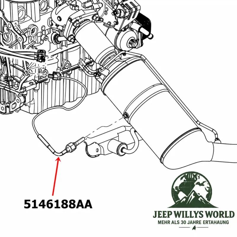 Ridex Abgastemperatursensor Jeep Wrangler JK , Cherokee KK 2,8L CRD (11-18)