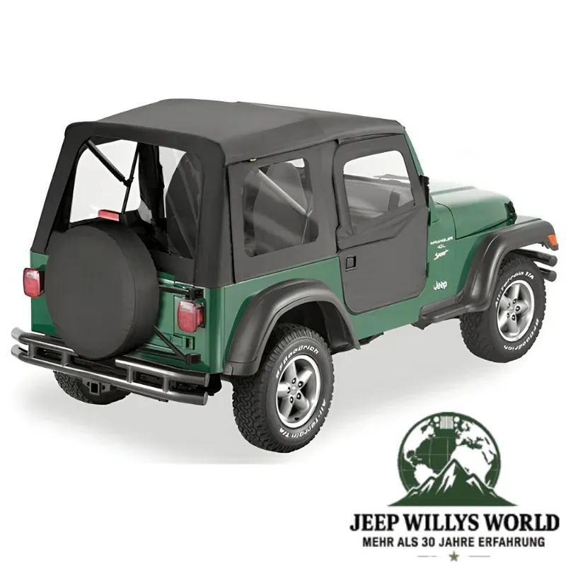 Bestop Supertop Softtop incl. 2-Piece Upper and Lower Half Soft Doors Black Denim Jeep Wrangler TJ (1996-2006)