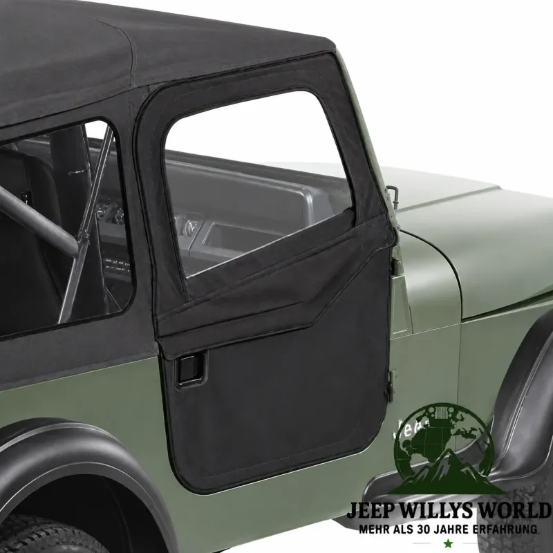 Bestop 2-Piece Doors Pair Soft Doors Black Denim Jeep CJ7 CJ8 / Wrangler YJ (1980-1995)