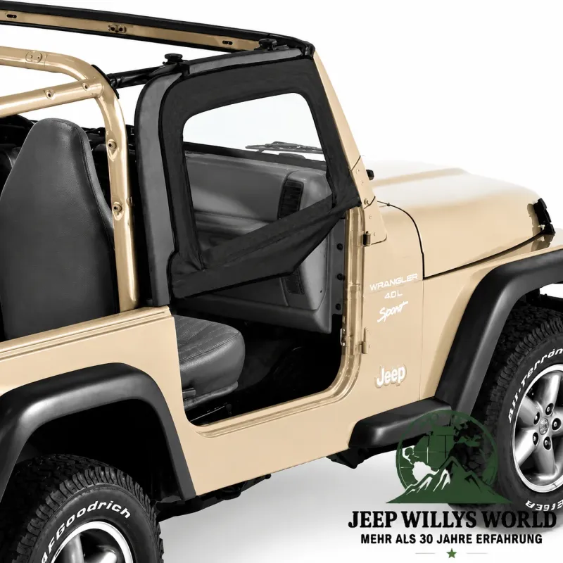 Bestop Soft Upper Doors Pair Black Diamond Jeep Wrangler TJ (1996-2006)