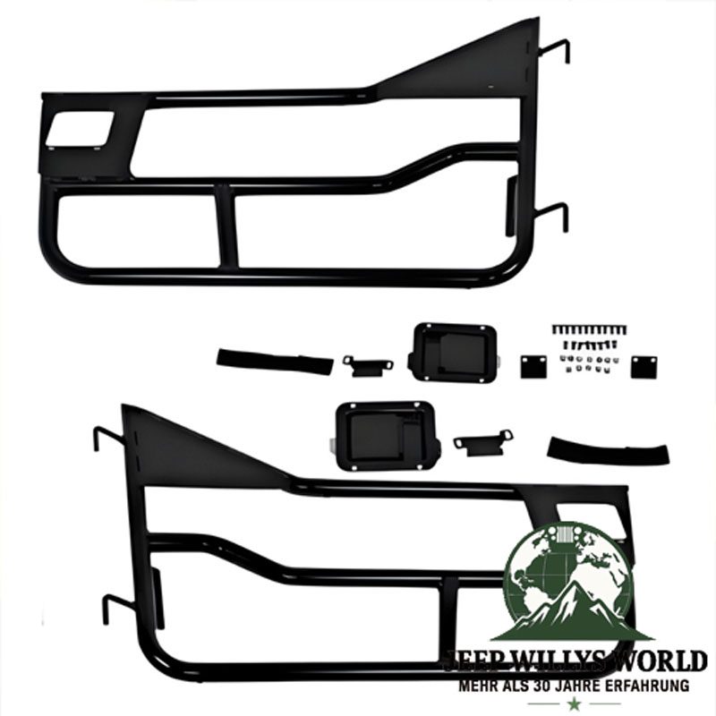 Element Doors HighRock 4x4 Matt Black Bestop powder coated Jeep CJ7 (76-80). mounted with matching Bikini Top..