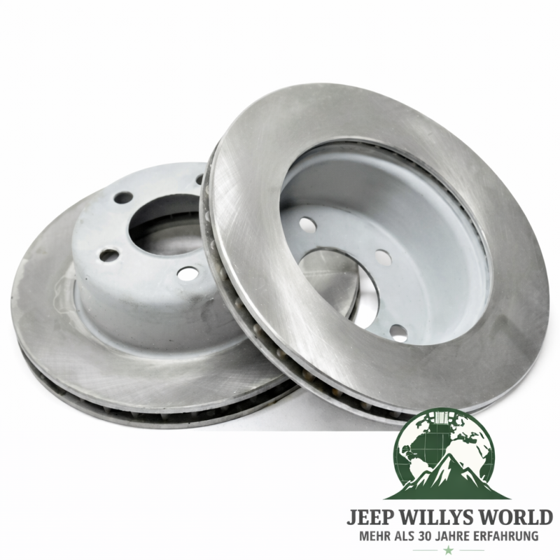 Brake Rotor Set front Jeep CJ YJ XJ MJ 82-89, 4 Pad overview, pad side shown.