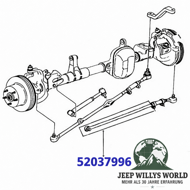 Spurstange lang rechts mit Spurstangenkopf Jeep Grand Cherokee 8 Zyl. 93-98