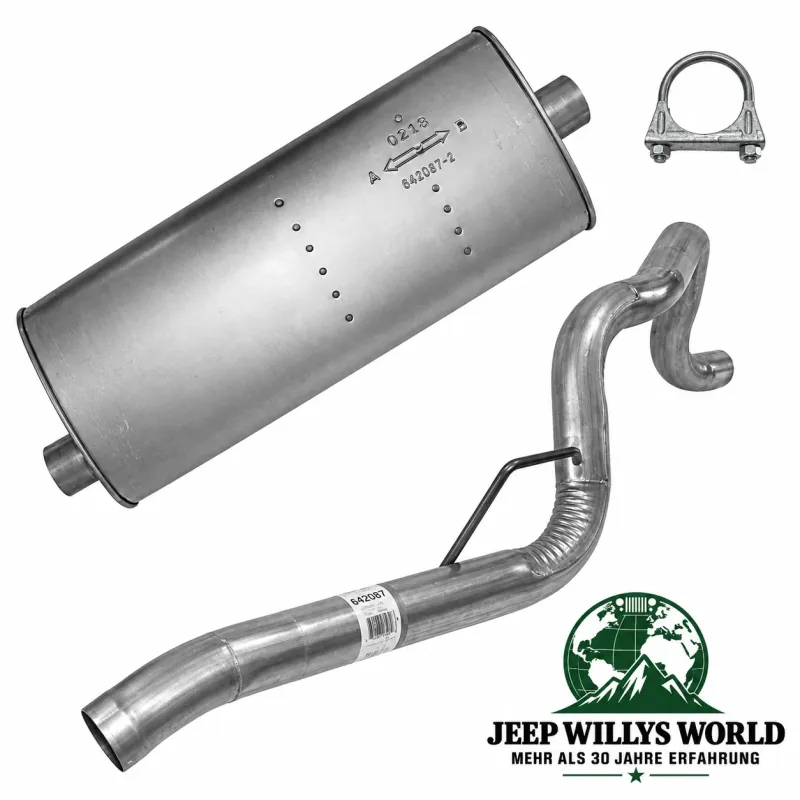 AP Exhaust Muffler and Tailpipe Set MSL Maximum with 2.25"for 2.7L CRD and 4.0 + 4.7L engine. Jeep Grand Cherokee WJ WG (02-04)