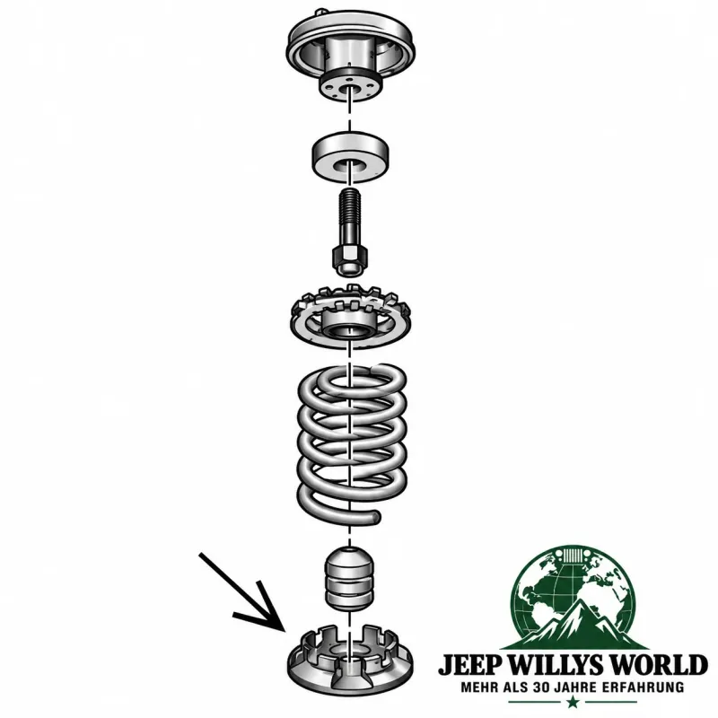 Crown Coil Spring Isolator Rear Lower, left or right. Jeep Grand Cherokee WJ WG (99-04)