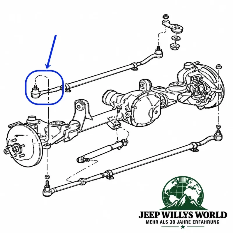 Spurstangenkopf rechts oben Jeep Grand Cherokee 99-04