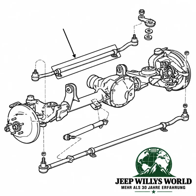 Schubstangenrohr mit Schellen Jeep Grand Cherokee WJ WG 99-04