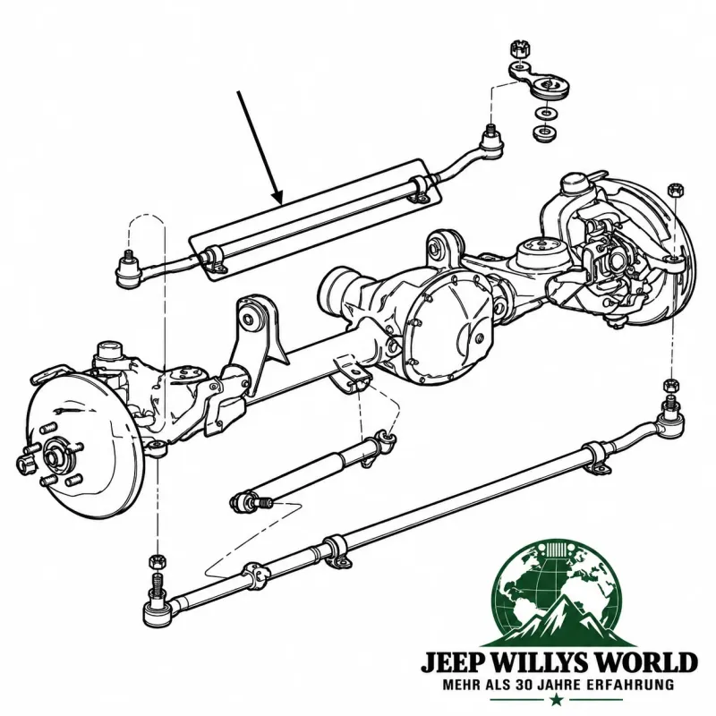 Drag Link Tube incl. Clamps Jeep Grand Cherokee WJ WG 99-04