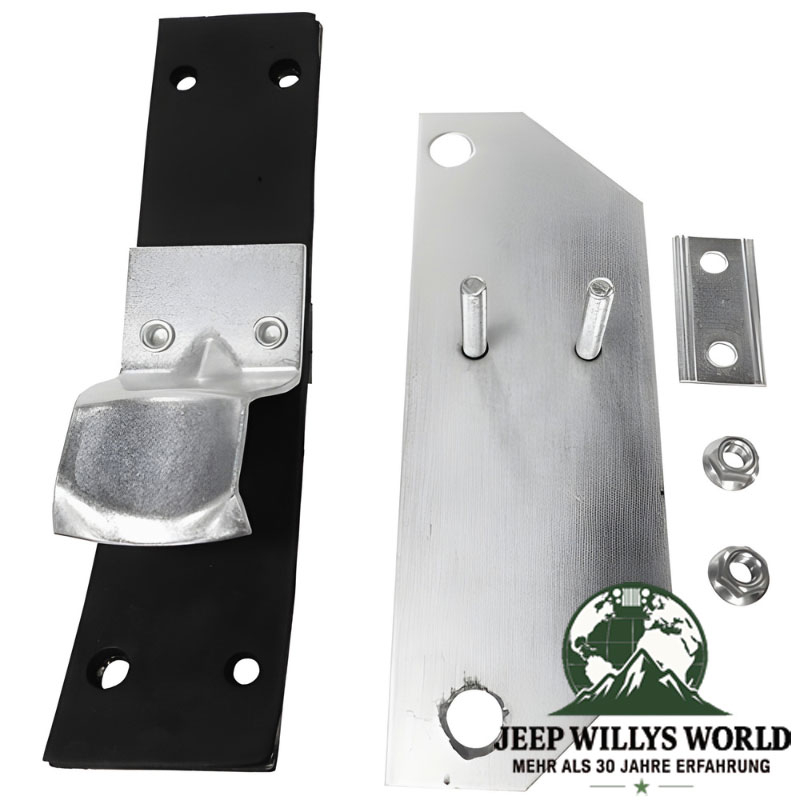 Rear Exhaust System Hanger for 2.5L and 4.0L gasoline engine. Jeep Cherokee XJ (1997-2001). pictured incl. Sheet, Screws and nuts.