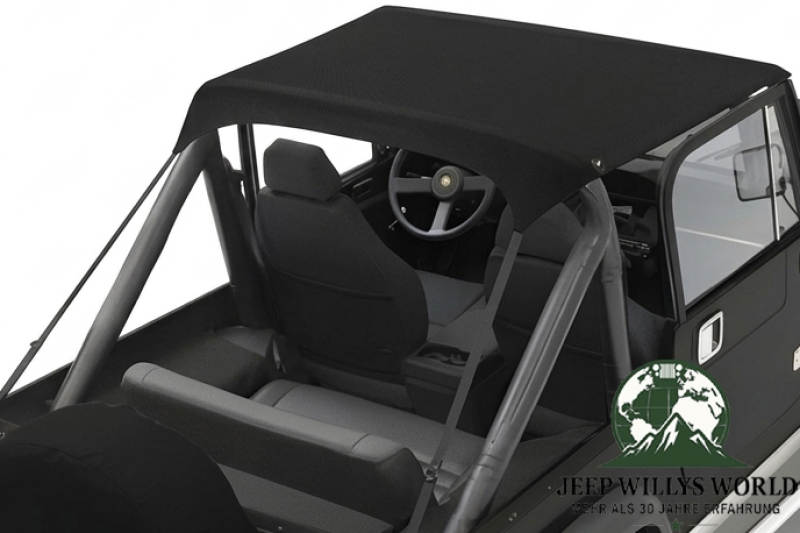 Bikini Top Traditional Black Crush Jeep CJ7 CJ8 Wrangler YJ 76-91