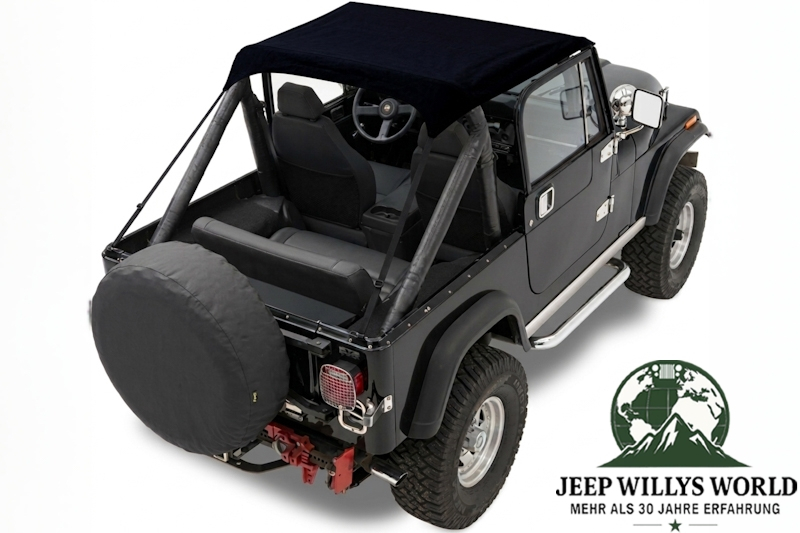 Bikini Top Traditional Black Crush Jeep CJ7 CJ8 Wrangler YJ 76-91