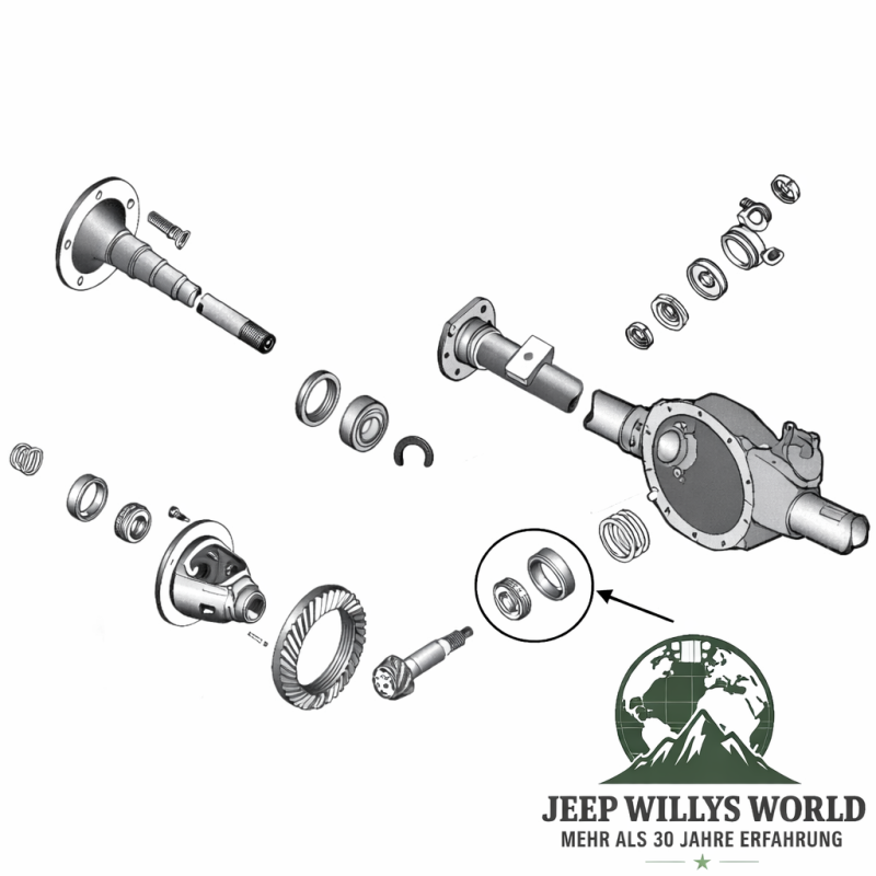 Kegelradlager Set innen Dana 35 Hinterachse Jeep Wrangler + Cherokee + Grand Cherokee 87-06