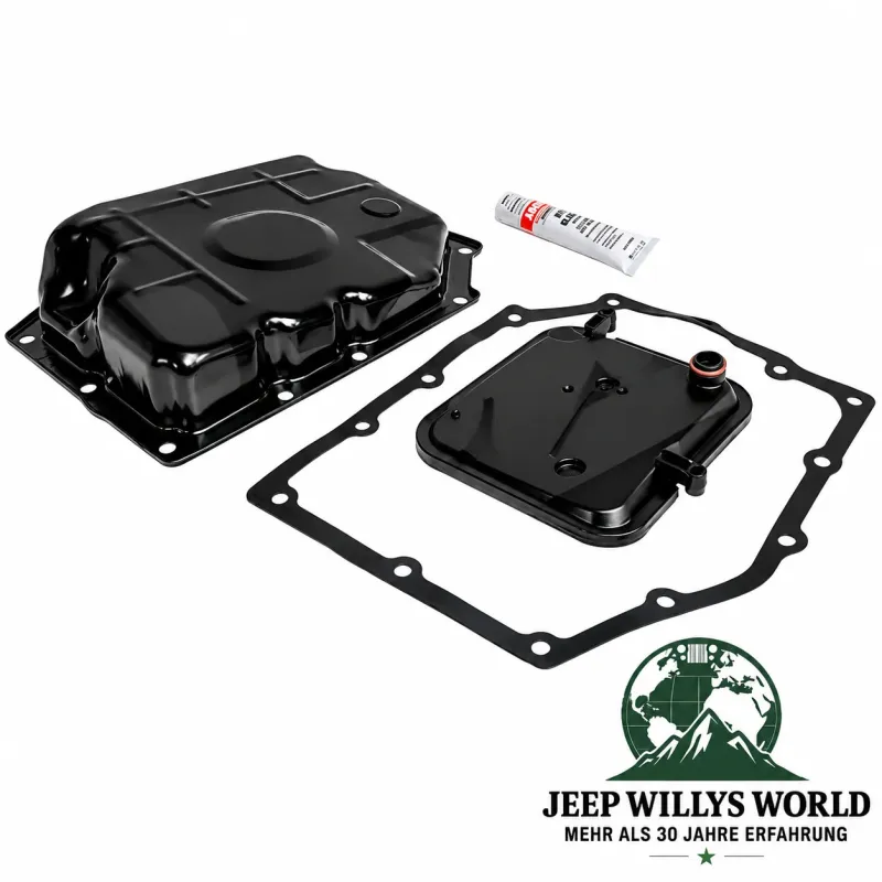 Crown Oil Pan Automatic Transmission with Filter + Gasket 42RLE. Jeep Wrangler TJ JK / Cherokee KJ KK (03-12)