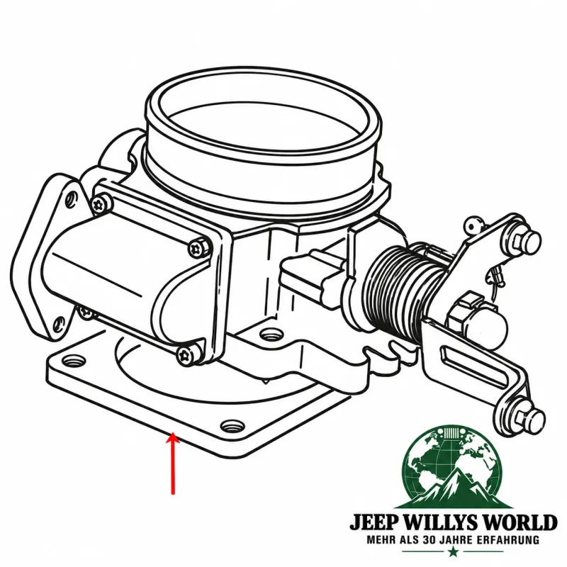 Crown Drosselklappen Dichtung Jeep Wrangler , Cherokee , Grand Cherokee , Comanche 2,5L + 4,0L (91-06)
