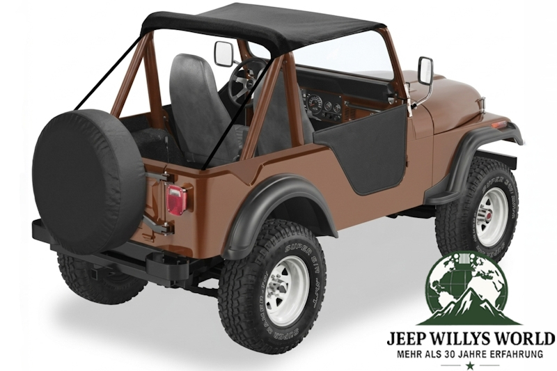 Halbtüren Satz Schwarz Willys M38A1 + Jeep CJ5 + CJ6 55-75