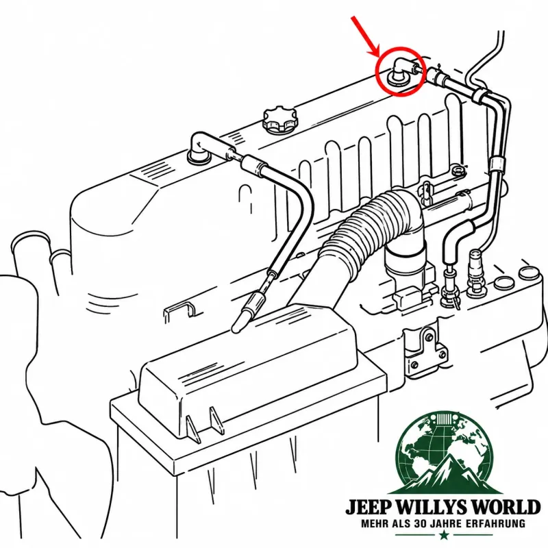 Crown Crankcase Vent PCV Valve rear Jeep Wrangler YJ TJ / Cherokee XJ / Grand Cherokee ZJ ZG WJ 4.0L Engine (94-04)