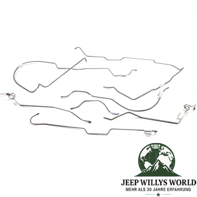 Brake Lines Set Stainless Steel 7-pcs. for small rear axle Jeep CJ7 76-80