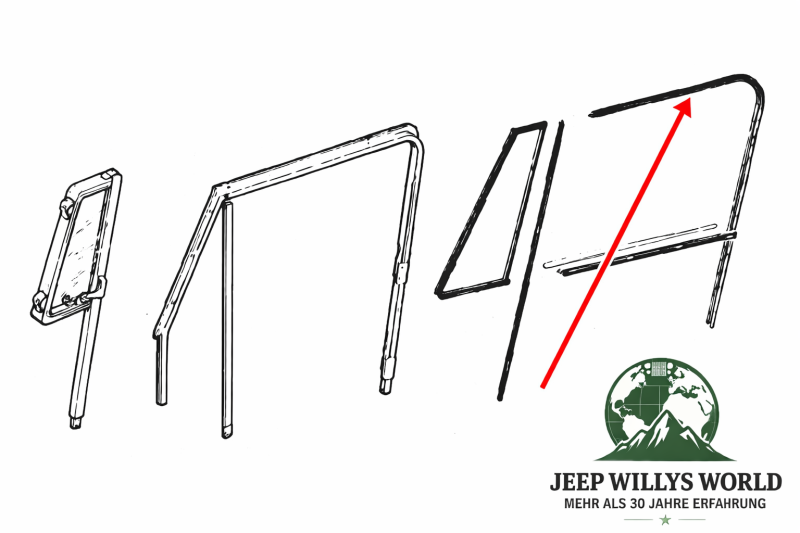 Door Glass Seal Left or Right Jeep CJ + Wrangler 76-95