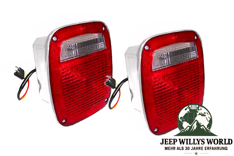 Rückleuchten Paar US rechts + links Chrom Jeep CJ 76-80