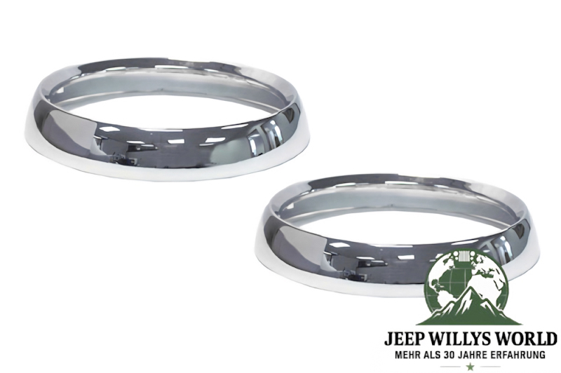Headlight Bezel Pair in Chrome Jeep CJ 72-86
