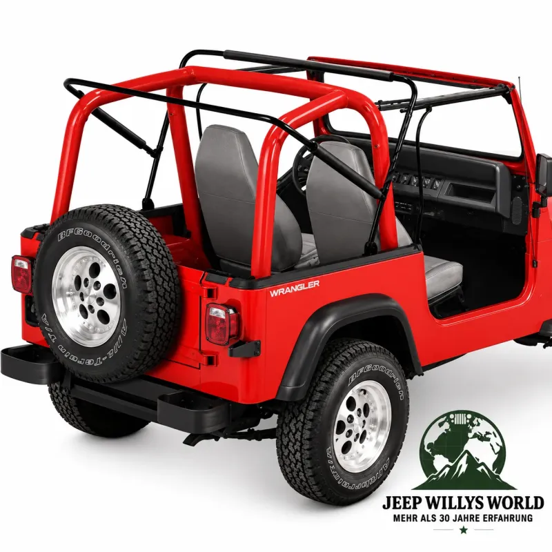 Bestop Supertop Softtop with tinted windows incl. 2-Piece Upper and Lower Half Soft Doors Black Denim Jeep CJ7 + Wrangler YJ (1980-1995)
