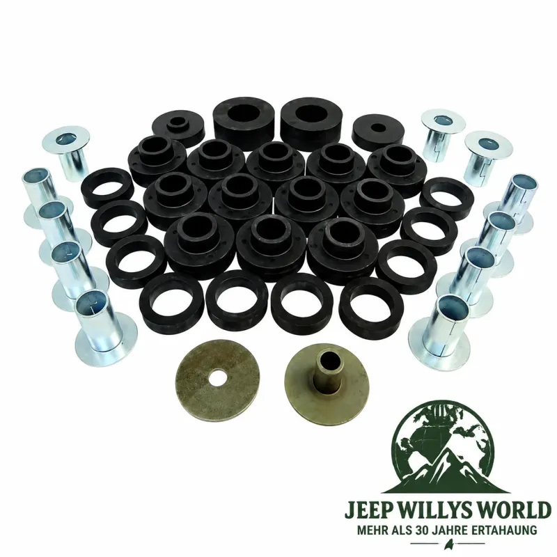 Karosserieauflagegummi Set inkl. Buchsen Jeep CJ5 CJ7 CJ8 (79-86)