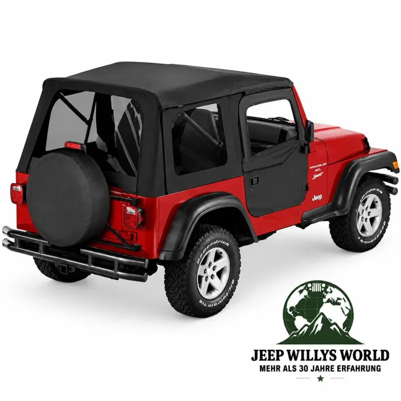 Bestop Supertop Softtop incl. 2-Piece Upper and Lower Half Soft Doors Black Denim Jeep Wrangler TJ (1996-2006)