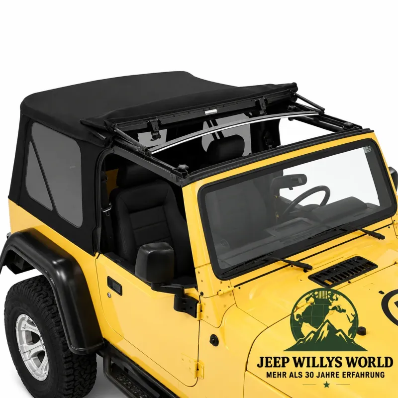 Bestop Supertop NX Folding Top Black Twill Premium 3-layer with tinted windows Jeep Wrangler TJ (1996-2006)