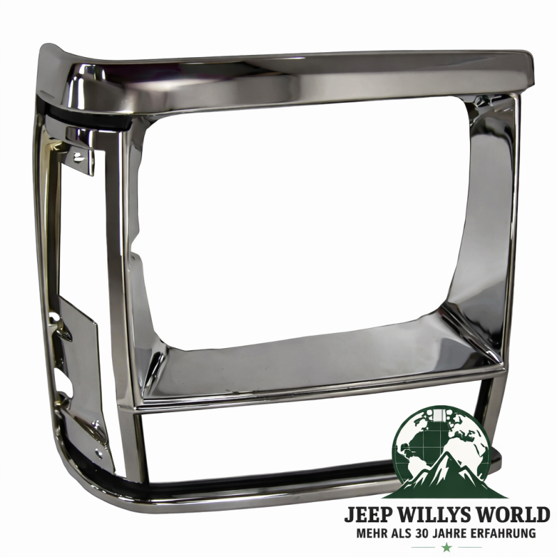 Headlight Bezel Chrome Plastic Right Jeep Cherokee 91-96