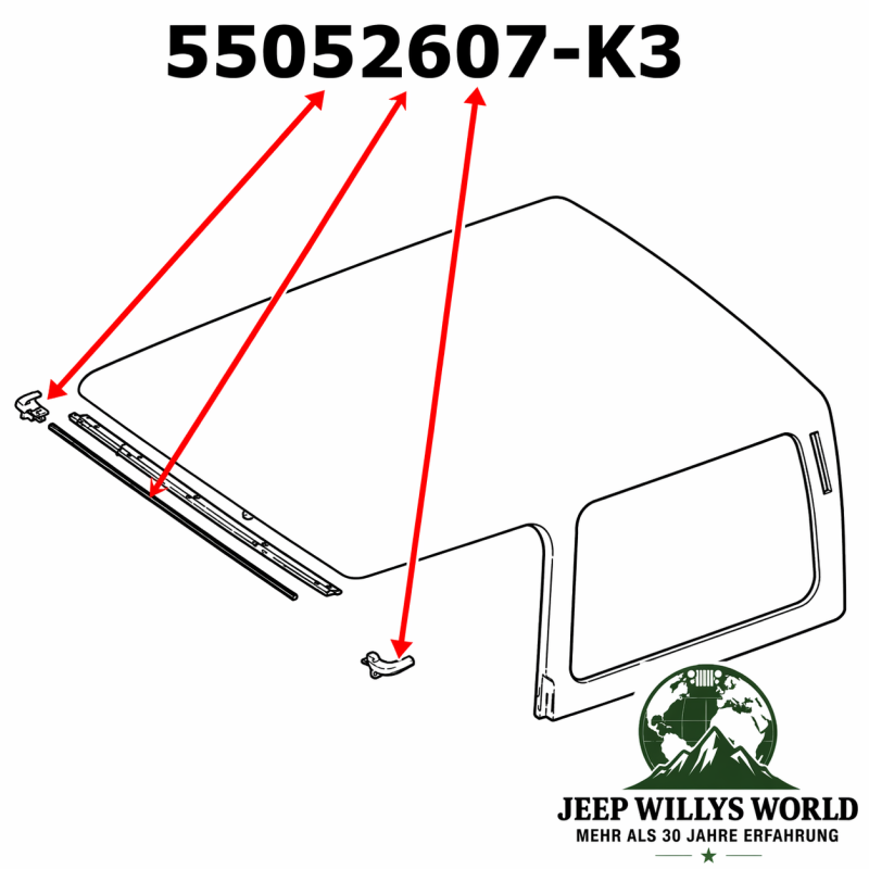 Hardtop Dichtungs Set oben Jeep Wrangler 87-95