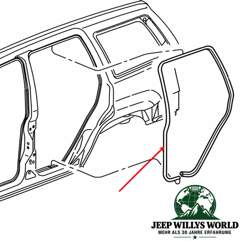 Door Seal Rear Right or Left Jeep Grand Cherokee WJ WG 99-04